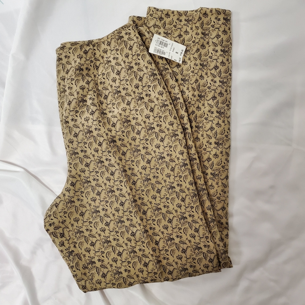 NWT Harold's Silk Floral Pants
